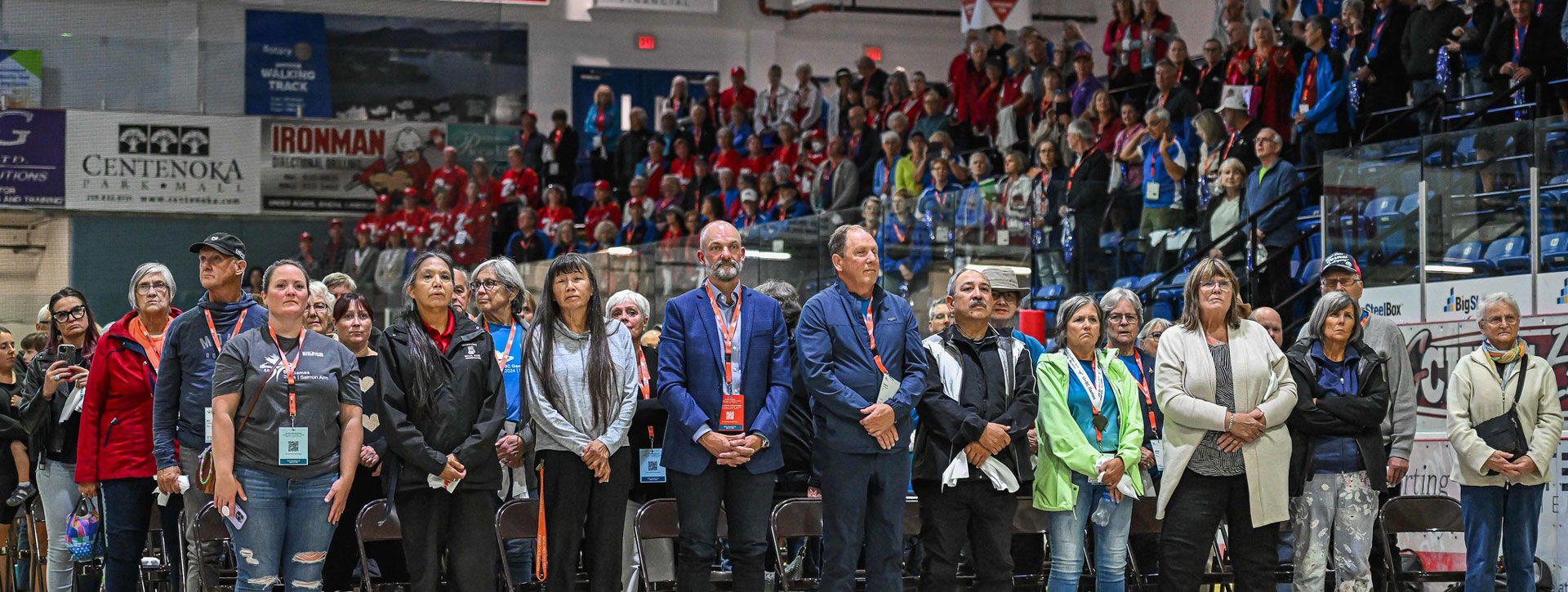 People Standing At 55 Plus Bc Games Opening Ceremony